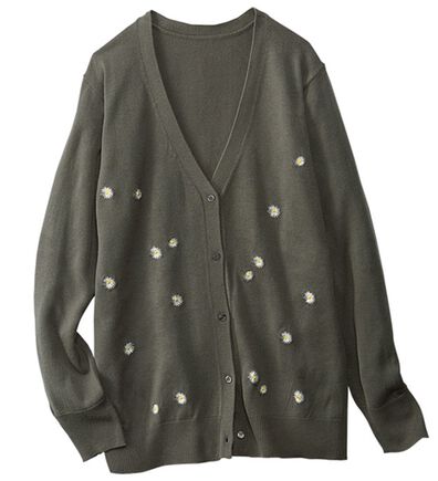 BELLUNA（ベルーナ）の「花柄刺しゅうニットカーディガン（ニットカーディガン）」