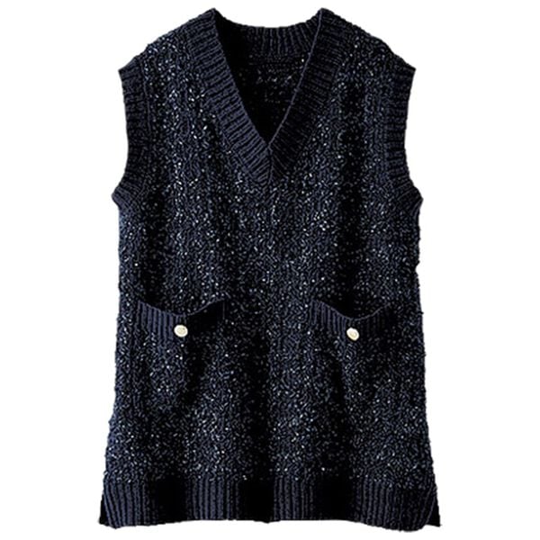 BELLUNA（ベルーナ）の「上品見え！ファンシーニットベスト（ベスト）」｜詳細画像