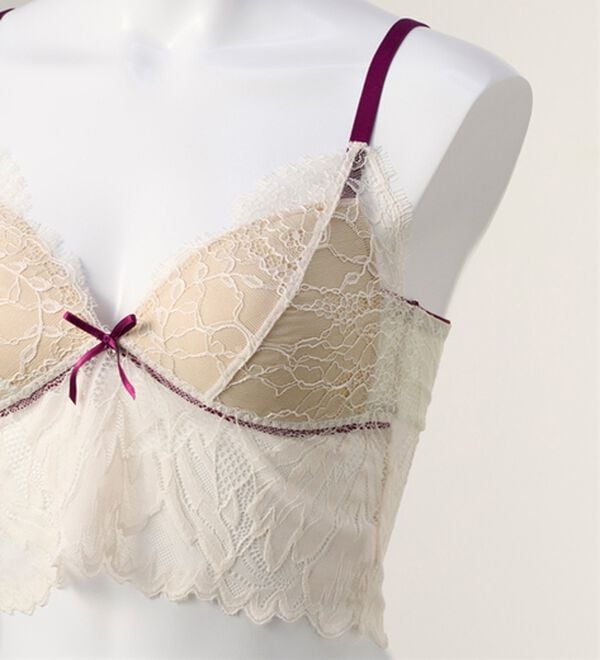 YU'NOW（ユナウ）の「アイラッシュレースのロングブラレット＆ショーツ（ブラジャー＆ショーツセット）」｜詳細画像