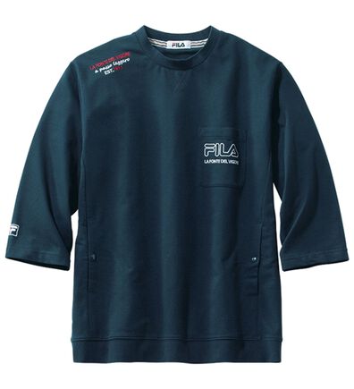 「＜フィラ＞サラッと快適！ゆったり７分袖ライトトレーナー・７分丈カーゴパンツ（メンズトレーナー）」