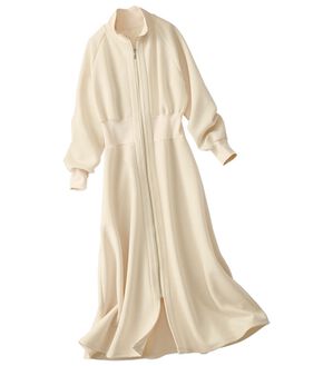 BELLUNA（ベルーナ）の「【ＳＭＡＲＴ　ＥＣＯ　ＪＥＲＳＥＹ】リブ切替ワンピース（ロングワンピース）」｜アイボリー