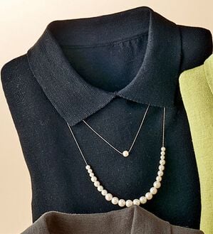 BELLUNA（ベルーナ）の「ウール入りデザインセーター（ニット・セーター）」｜黒