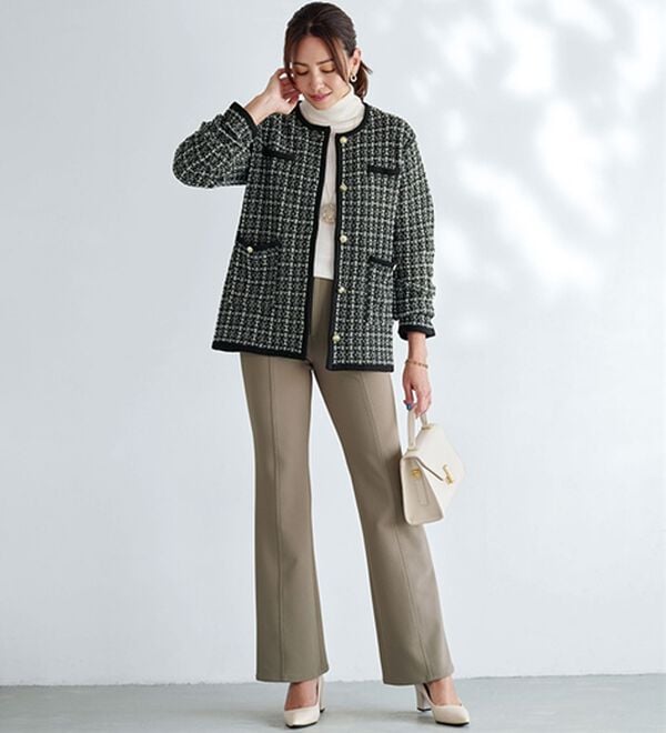 BELLUNA（ベルーナ）の「ハイテンションカルゼ素材美脚パンツ　ブーツカット（フルレングスパンツ）」｜詳細画像