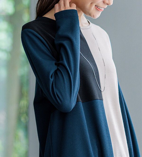 BELLUNA（ベルーナ）の「かのこ素材配色ブロッキングチュニック（チュニック）」｜詳細画像