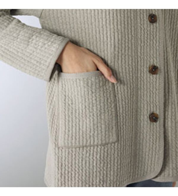 BELLUNA（ベルーナ）の「ふくれジャカードパイピング使いブルゾン（ブルゾン）」｜詳細画像