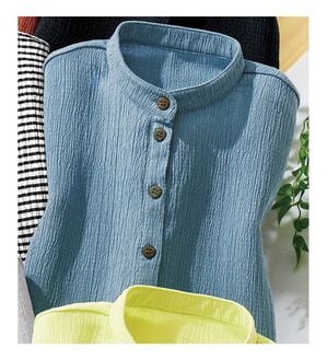 ルフラン（ルフラン）の「さらりと着れる！楊柳素材プルオーバー（カットソー）」｜ブルー