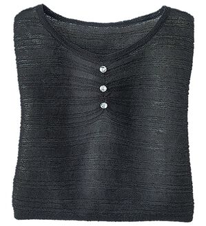 BELLUNA（ベルーナ）の「編地変化シアーボーダーニット（ニット・セーター）」｜黒