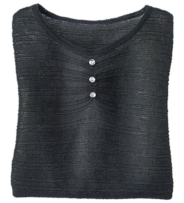 BELLUNA（ベルーナ）の「編地変化シアーボーダーニット（ニット・セーター）」｜黒