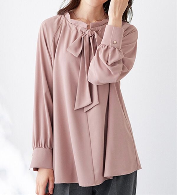 BELLUNA（ベルーナ）の「着脱楽々！フリル衿ボウタイブラウス（ブラウス）」｜詳細画像