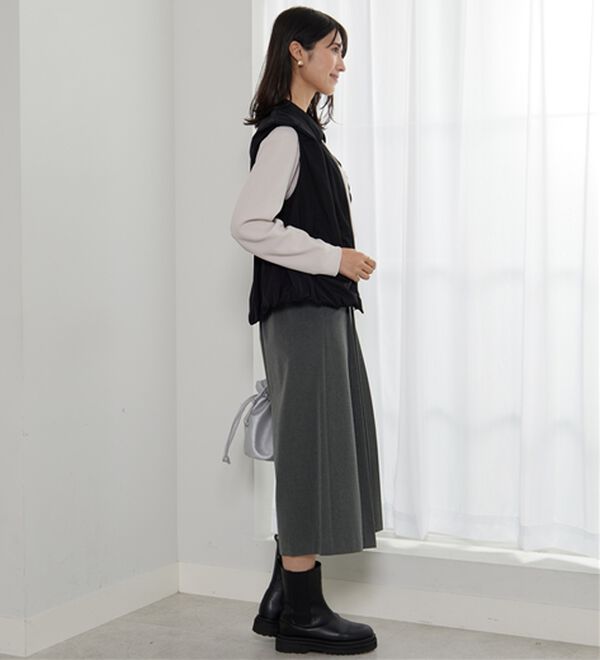 BELLUNA（ベルーナ）の「サマ見えプリーツデザインワイドパンツ（ワイドパンツ・ガウチョ）」｜詳細画像