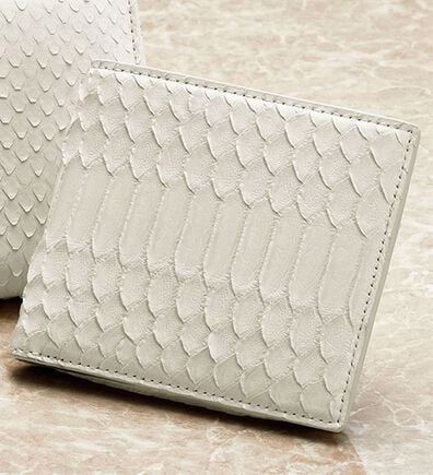 「  白蛇開運二つ折り財布（メンズ財布・パスケース）」