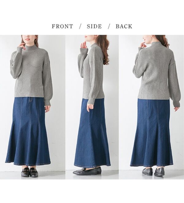 alotta（アロッタ）の「モックネックボリューム袖リブニット（ニット・セーター）」｜詳細画像