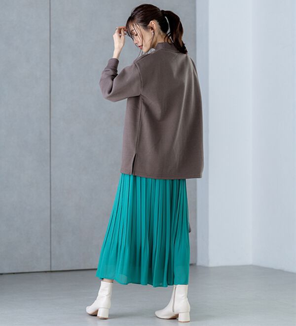 BELLUNA（ベルーナ）の「リブ使いがかわいい裏起毛トレーナー（チュニック）」｜詳細画像