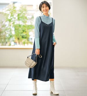 BELLUNA（ベルーナ）の「【2点セット】袖切替プルオーバー付ワンピアンサンブル（その他ワンピース）」｜ネイビー系