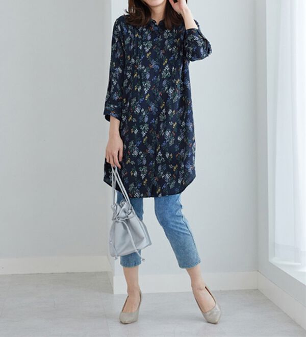 BELLUNA（ベルーナ）の「レーヨン素材ピンタック使いワンピース（その他ワンピース）」｜詳細画像