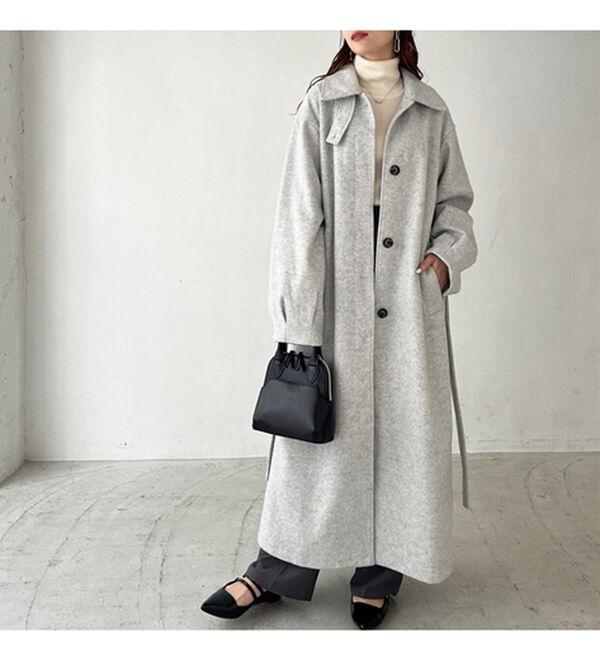 kolor ウールコート ノーカラーウールコート ベージュ【AOKI公式通販】