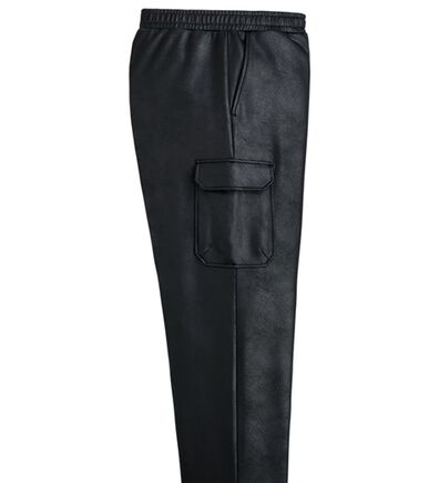 「レザー調カーゴパンツ（メンズフルレングスパンツ）」