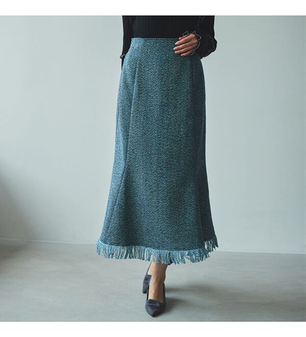 RANAN（ラナン）の「フリンジツイードマーメイドスカート（ロングスカート）」｜詳細画像