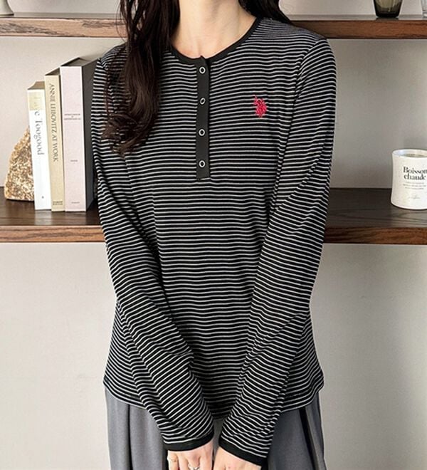 GeeRA（ジーラ）の「【U.S.POLOASSN】ワッフルヘンリーネックカットソー（カットソー）」｜詳細画像