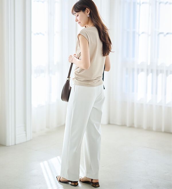 RANAN（ラナン）の「タックドレープフレンチスリーブＴ（Tシャツ）」｜詳細画像