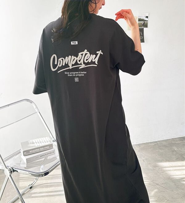 GeeRA（ジーラ）の「アソートロゴプリントＴシャツワンピース（その他ワンピース）」｜詳細画像