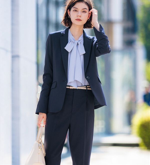 GeeRA（ジーラ）の「【2点セット】選べるボトム！洗えて型くずれしないパンツスーツセット（パンツスーツ）」｜詳細画像