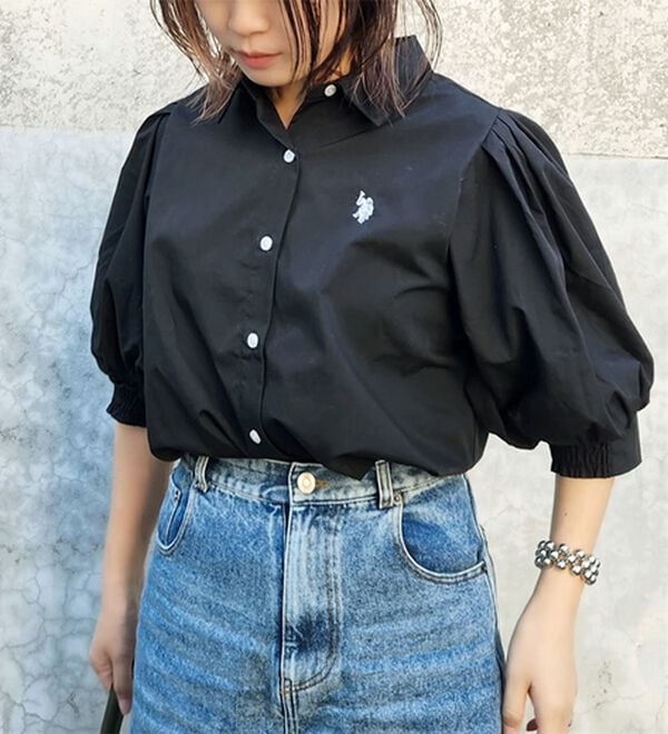 GeeRA（ジーラ）の「【Ｕ．Ｓ．　ＰＯＬＯ　ＡＳＳＮ．】ボリューム袖シャツブラウス（ブラウス）」｜詳細画像