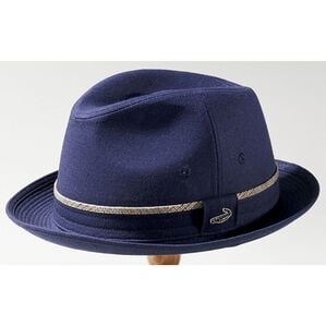 「＜クロコダイル＞日本製　麻綿中折れハット（メンズ帽子）」｜ネイビー