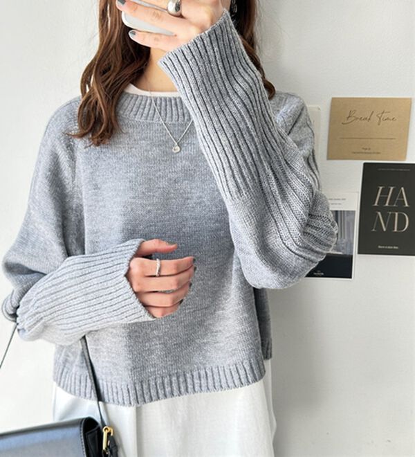 GeeRA（ジーラ）の「ショート丈オフショルニット（ニット・セーター）」｜詳細画像