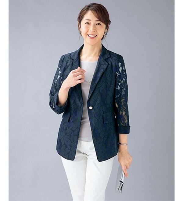 ルフラン（ルフラン）の「華やかレースのテーラージャケット（テーラードジャケット）」｜詳細画像