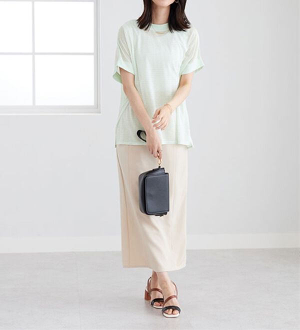 BELLUNA（ベルーナ）の「【２点セット】シアーボーダープルオーバーアンサンブル（アンサンブル）」｜詳細画像