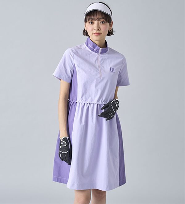 BELLUNA（ベルーナ）の「はっ水！配色ギャザーワンピース【UNDOVE】（その他ワンピース）」｜詳細画像