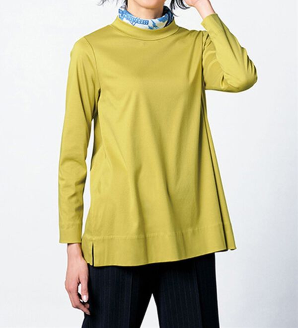 VINNO（ヴィノ）の「＜日本製＞シルクプロテイン加工・超長綿プルオーバー（カットソー）」｜詳細画像