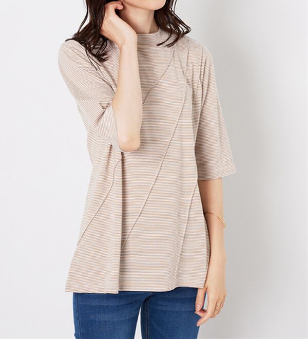 BELLUNA（ベルーナ）の「細ボーダータックデザインチュニック（チュニック）」｜詳細画像