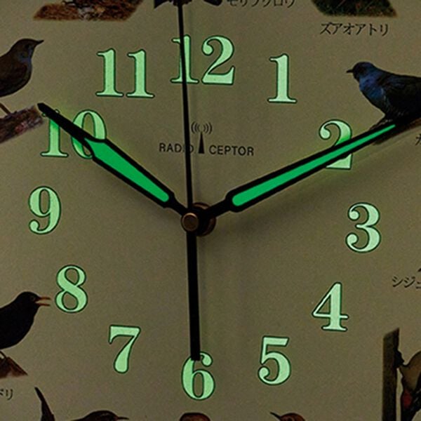 「蓄光付き野鳥のさえずり電波時計（時計）」｜詳細画像