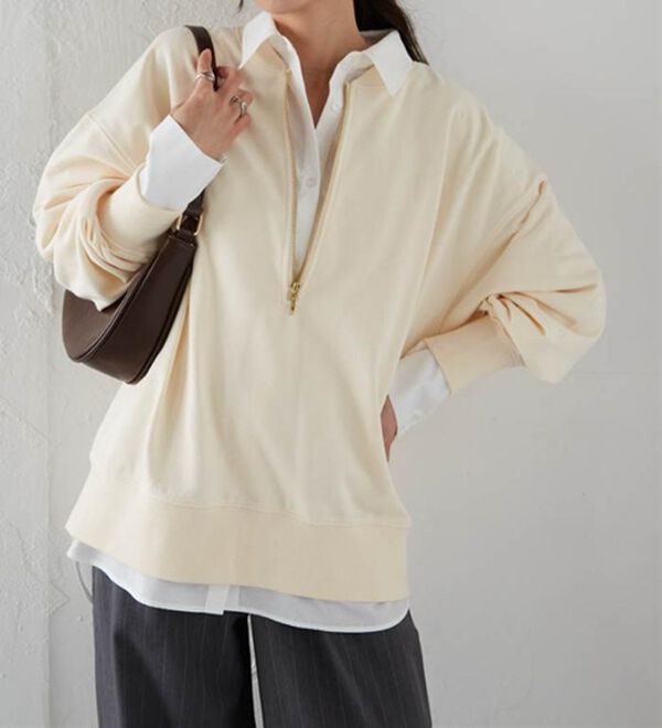 RANAN（ラナン）の「フロントハーフジップスウェット（カットソー）」｜詳細画像