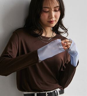 RANAN（ラナン）の「レイヤードスリーブロンＴＥＥ（カットソー）」｜ブラウン系