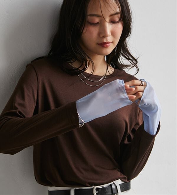 RANAN（ラナン）の「レイヤードスリーブロンＴＥＥ（カットソー）」｜ブラウン系