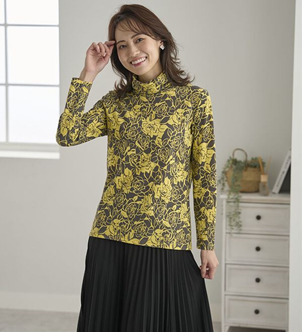 BELLUNA（ベルーナ）の「テンセル（ＴＭ）繊維・コットンプリントプルオーバー（カットソー）」｜詳細画像