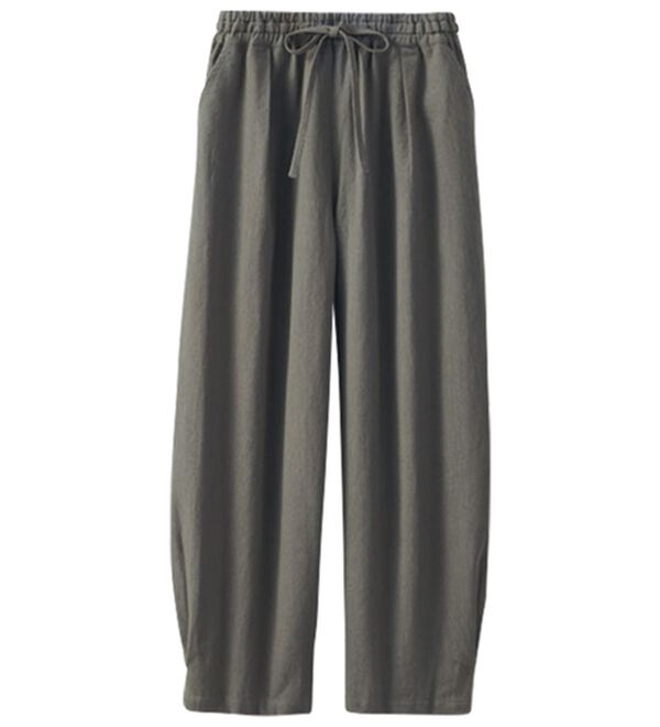 BELLUNA（ベルーナ）の「＜インド製＞スラブ綿タックデザインパンツ（フルレングスパンツ）」｜詳細画像