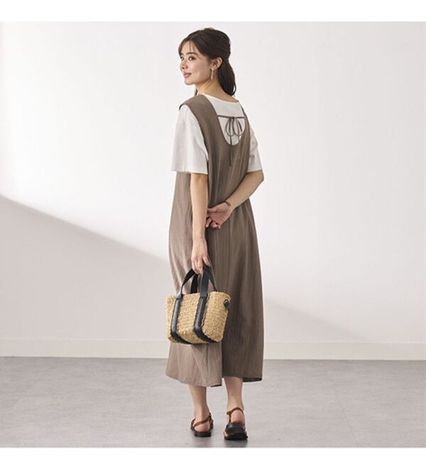 BELLUNA（ベルーナ）の「サラっと素材バックリボンワンピース（その他ワンピース）」｜詳細画像