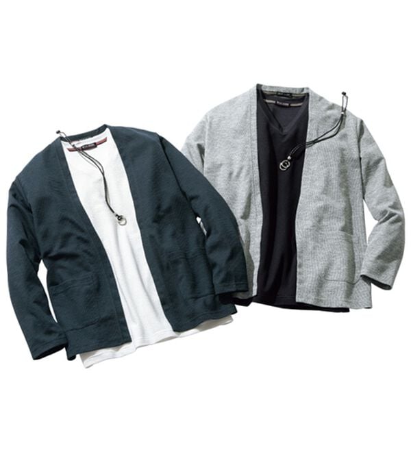 「大人のアクセ付カーデアンサンブル（メンズカーディガン）」｜詳細画像