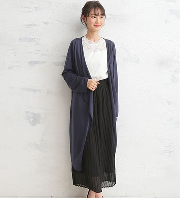 A HAPPY MARILYN（アハッピーマリリン）の「【Ｍ～８Ｌ】【ＵＶカット】長袖トッパーカーディガン（ニットカーディガン）」｜詳細画像