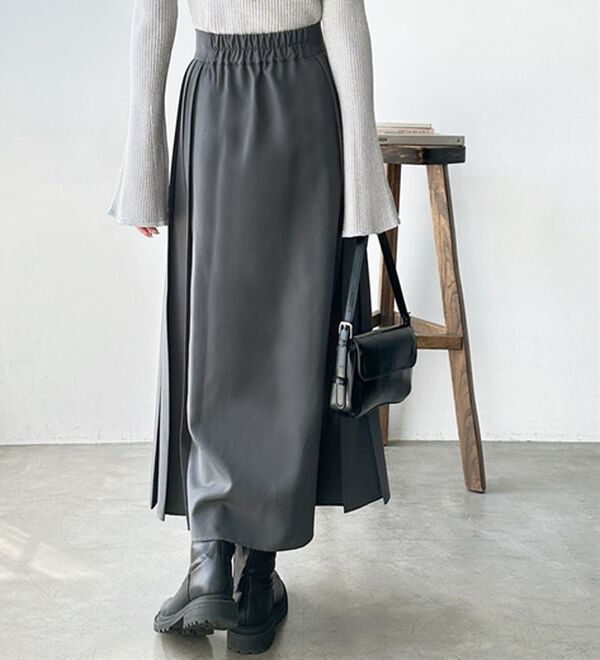 GeeRA（ジーラ）の「フロントファスナープリーツスカート（ロングスカート）」｜詳細画像