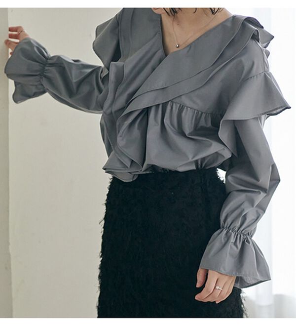 ビッグカラーフリルブラウス - ベルーナ【公式】