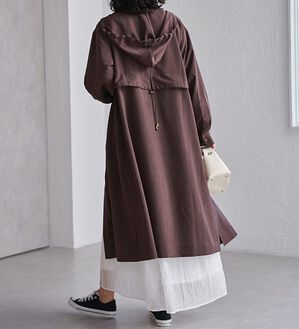 RANAN（ラナン）の「バックドロストデザインロングジャケット（ロングコート）」｜ブラウン