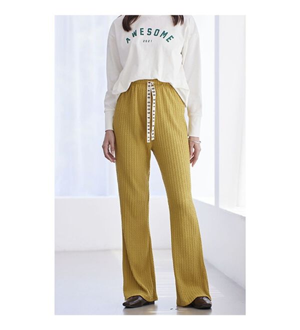 BELLUNA（ベルーナ）の「【３本組】ケーブルジャガードイージーパンツ（フルレングスパンツ）」｜詳細画像