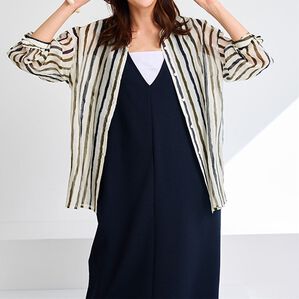 RANAN（ラナン）の「配色ストライプシャツ（シャツ）」｜モノトーン系