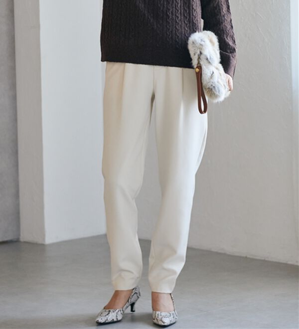 RANAN（ラナン）の「あったか！裏起毛美脚シルエットタックパンツ（フルレングスパンツ）」｜詳細画像