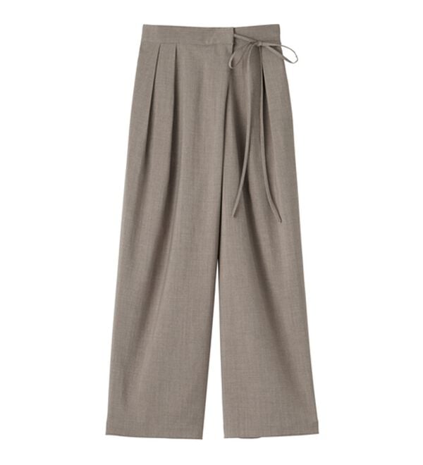RANAN（ラナン）の「麻調2タックラップリボンパンツ（フルレングスパンツ）」｜詳細画像